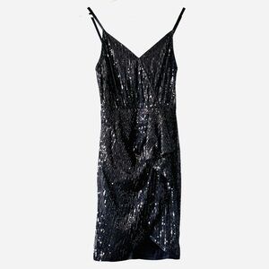Black Sequin Slip Dress, Sleeveless NWT